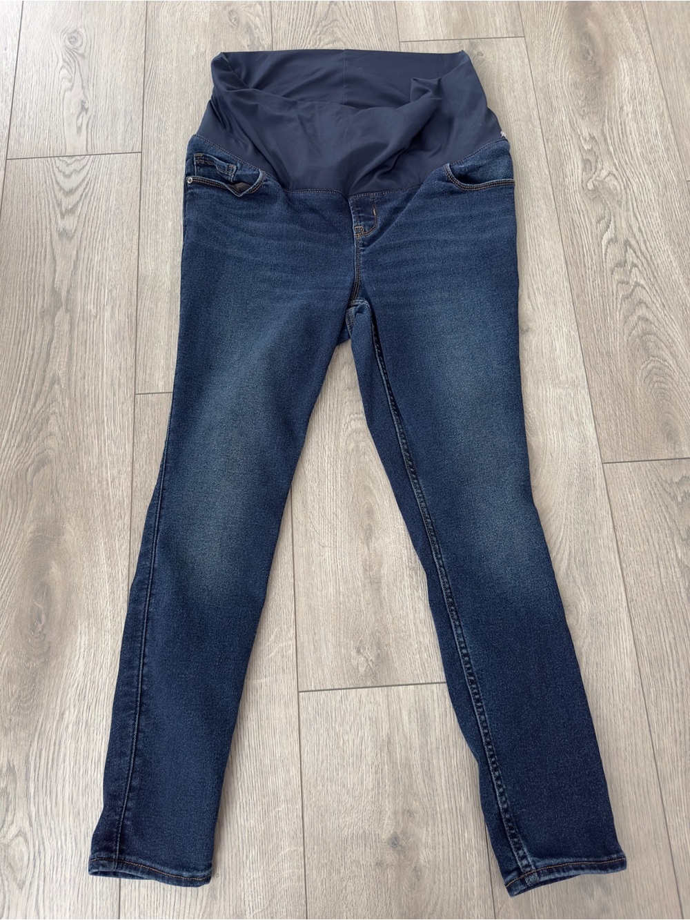old navy rollover panel skinny maternity jeans dark wash size 14